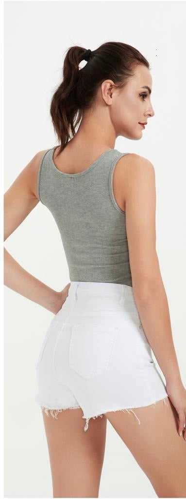 Short denim blanco